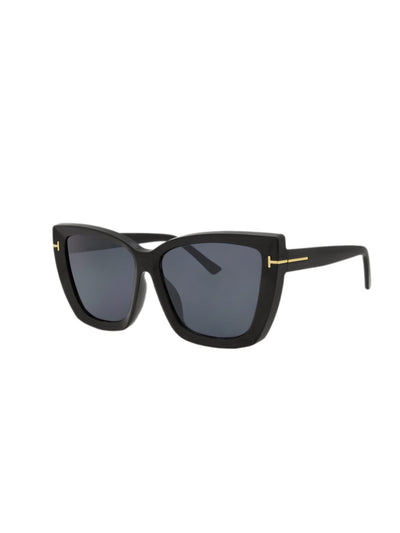 Acetate Frame Sunglasses Black-Dark DS410