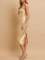 Annie Bandage Gold Dress