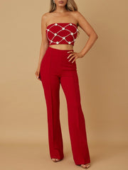 Sabine Jewel Stone 2 Piece Red Set