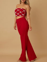 Sabine Jewel Stone 2 Piece Red Set