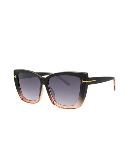 Acetate Frame Sunglasses Black-Nude DS410