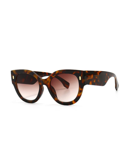 Acetate Frame Sunglasses Leopard-Brown ELS173