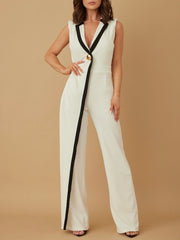 Aria Layered White Jumpsuit