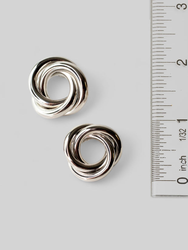 Silver Spiral Stud Earrings