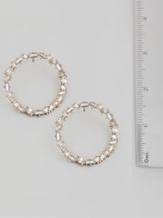 Rhinestone Circle Cutout Drop Earrings