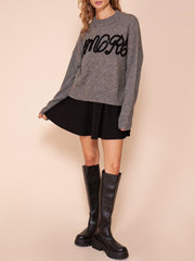 Amore Knit Gray Sweater