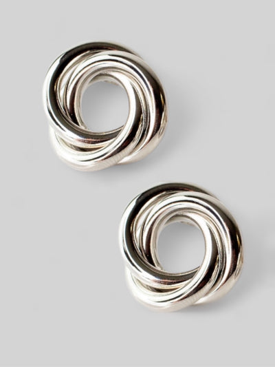 Silver Spiral Stud Earrings