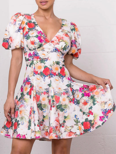 Amelia Pleated Floral Dress