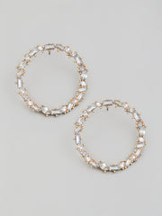 Rhinestone Circle Cutout Drop Earrings