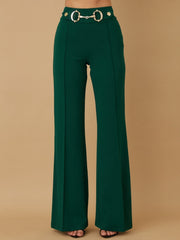 Hunter Green Gold Buckle Trim Bottoms