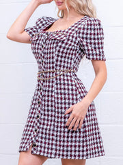 Kiara Houndstooth Tweed Dress