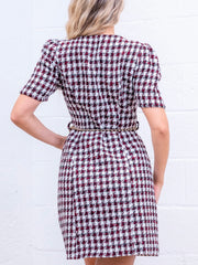 Kiara Houndstooth Tweed Dress