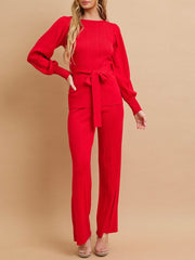 Sofia Red 2 Piece Knit Set