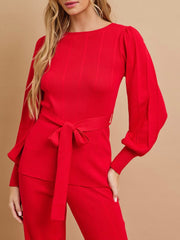 Sofia Red 2 Piece Knit Set