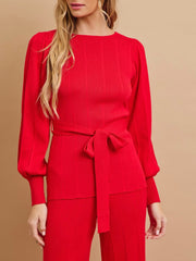 Sofia Red 2 Piece Knit Set