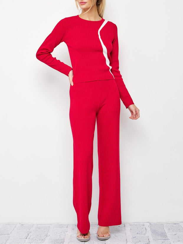 Valerie Red 2 Piece Knit Set