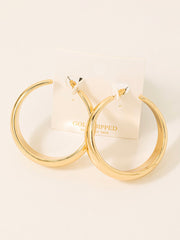 Gold Dipped Curved Hoop Earrings