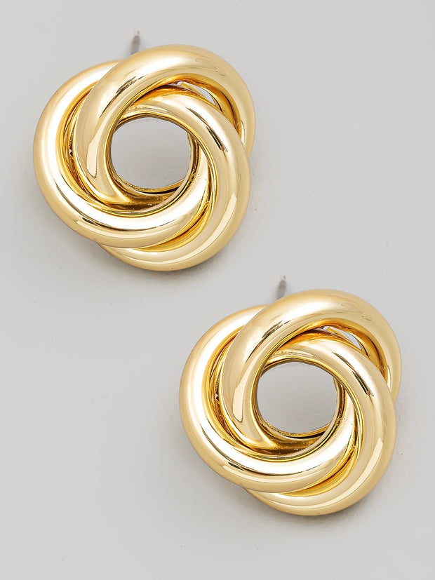 Gold Spiral Stud Earrings