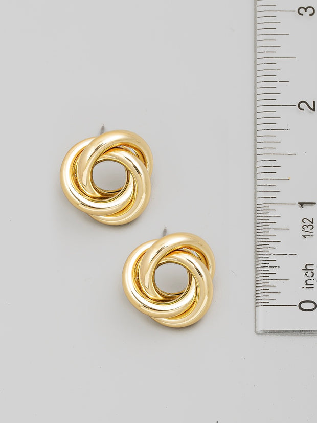 Gold Spiral Stud Earrings