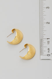 Gold Brushed Metallic Hoop Earrings