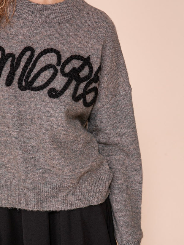 Amore Knit Gray Sweater