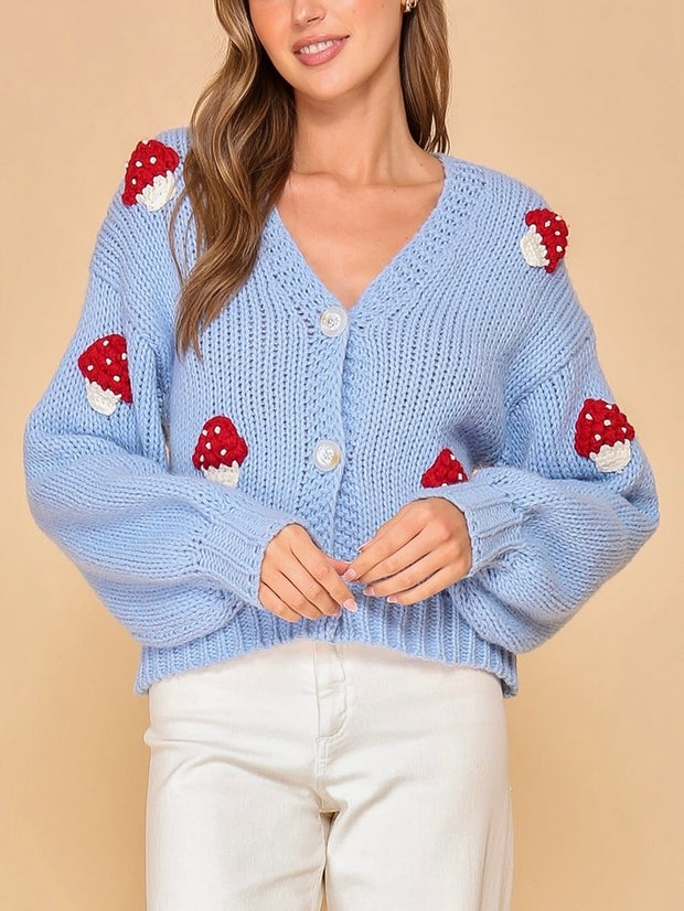 Kyla Mushroom Knit Cardigan