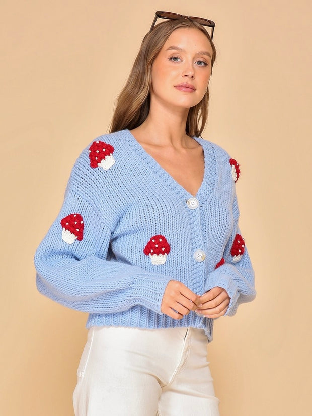 Kyla Mushroom Knit Cardigan