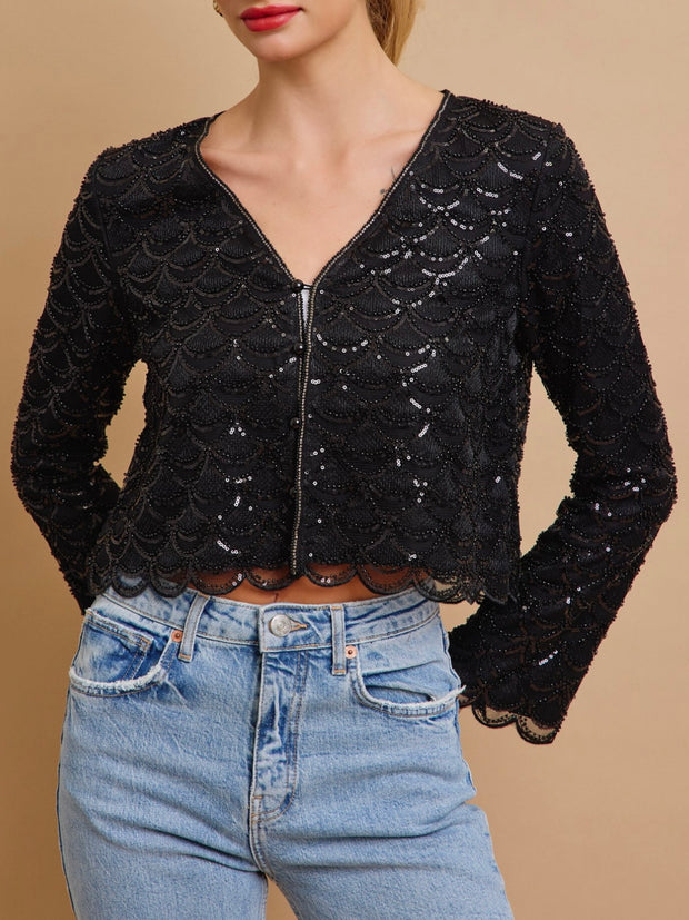 Miranda Beaded Cardigan Top