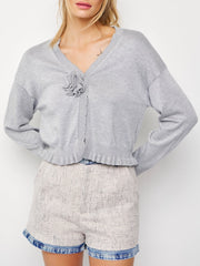 Rosette Knit Cardigan Top