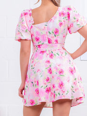 Celeste Asymmetric Floral Dress