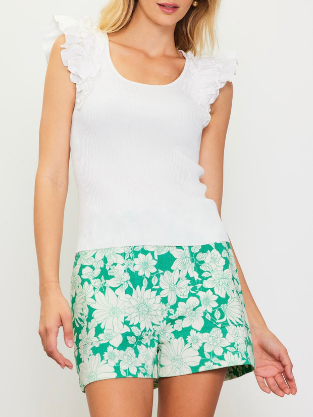 Susie Shirring White Top