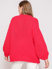 Mia Knit Bow Red Sweater