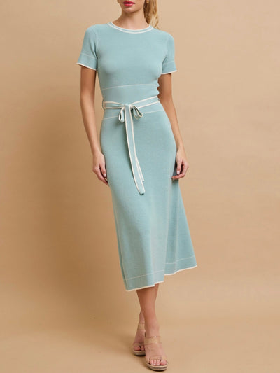 Amalia Knit Midi Mint Dress