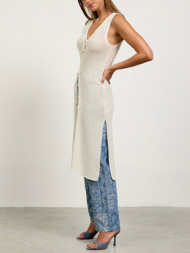 Sarahi Crochet Long Vest