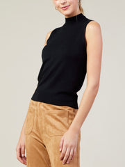 Hannah Black Mock Neck Top