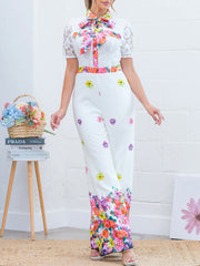 Evelyn Lace Floral Jumpsuit