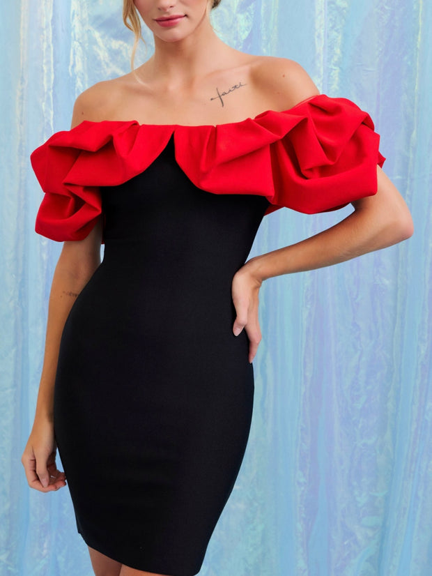 Fernanda Colorblock Ruffle Dress