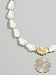 Pearl Chain Beaded Link Necklace