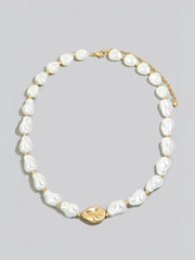 Pearl Chain Beaded Link Necklace