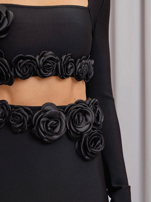 Sofia Rosette 2 Piece Black Set