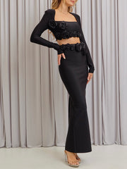 Sofia Rosette 2 Piece Black Set