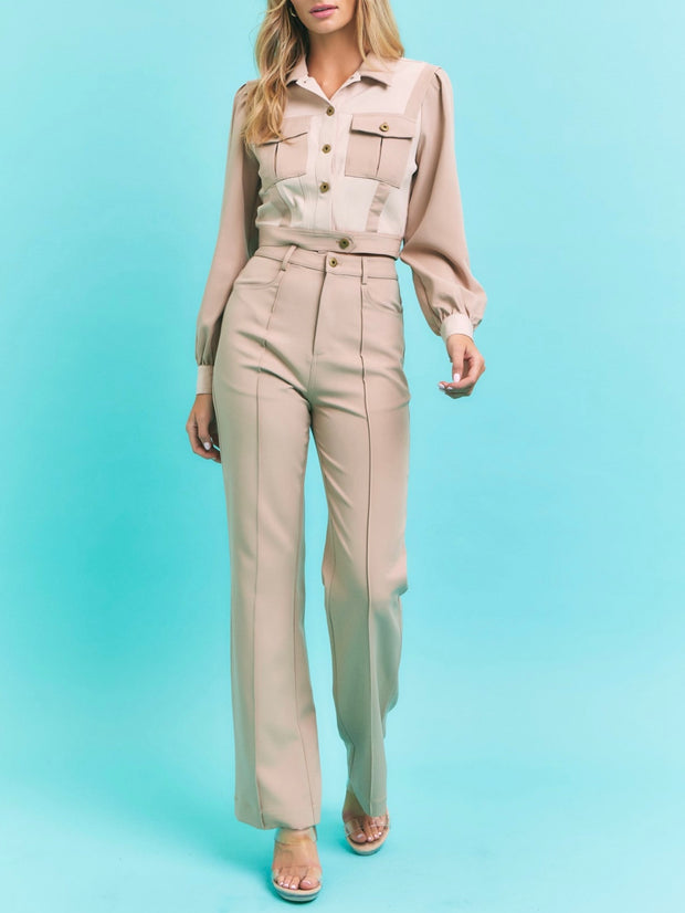 Ashley 2 Piece Khaki Set