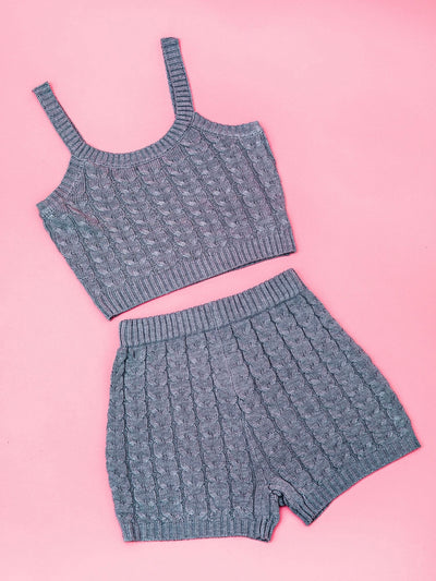 Alaia 2 Piece Knit Gray Set