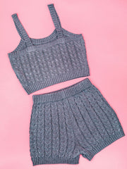 Alaia 2 Piece Knit Gray Set