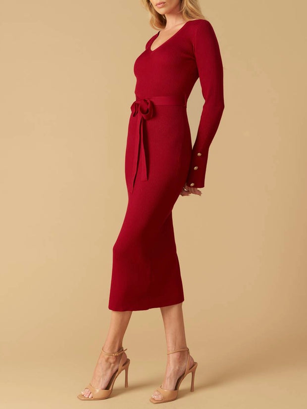 Eliza Ribbed Midi Dress