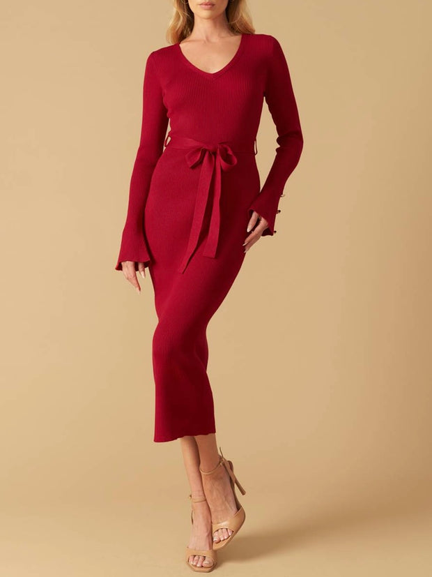 Eliza Ribbed Midi Dress