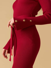 Eliza Ribbed Midi Dress