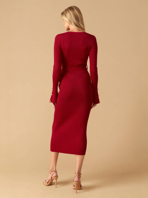 Eliza Ribbed Midi Dress