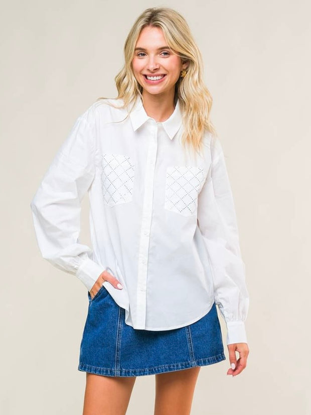 Aria Embellished Pockets Shirt FS