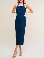 Elvira Washed Denim Midi Dress